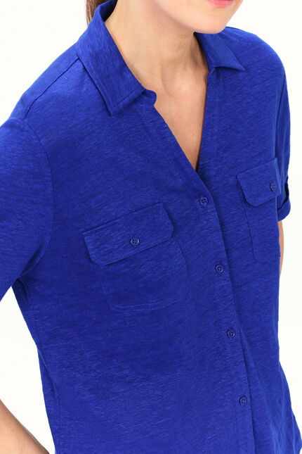 Camicia Estela 100% lino turchese donna