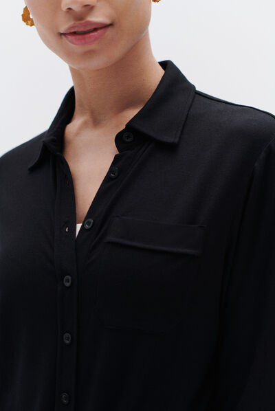 Camisa em jersey Albi preto mulher