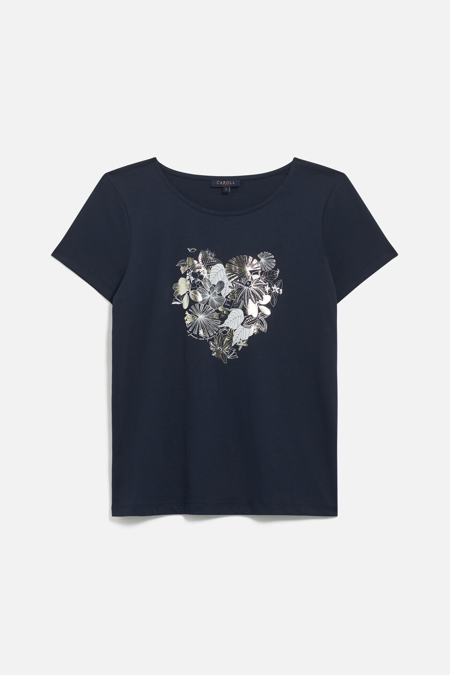 T-shirt toutes à l'école taxime heart bleu marine femme