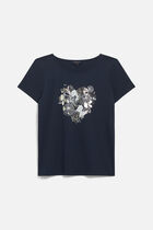 taxime heart Toutes &agrave; l'&eacute;cole T-shirt navy blue woman