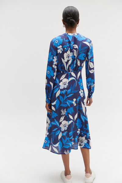 robe janet fleurie bleu femme