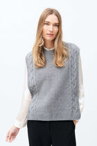 hiris poncho light grey woman