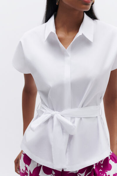 Chemise carmen blanc femme