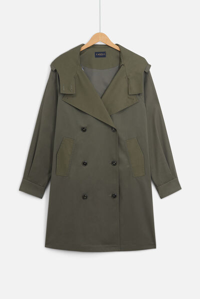 trench sofia vert kaki femme