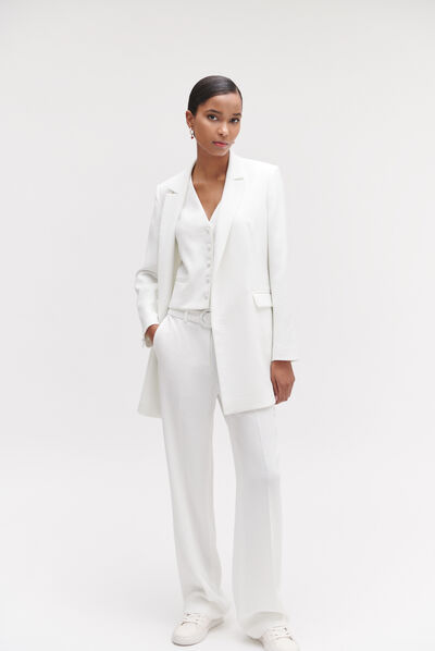 Blazer structuré zelie ivoire femme