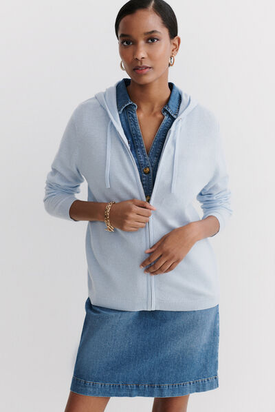 gilet basile b bleu ciel femme