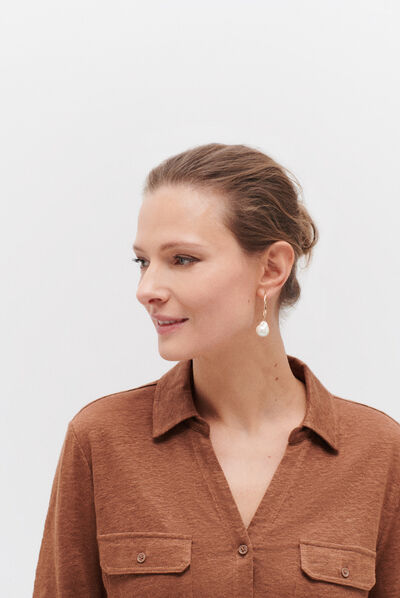 chemise estela marron cognac femme