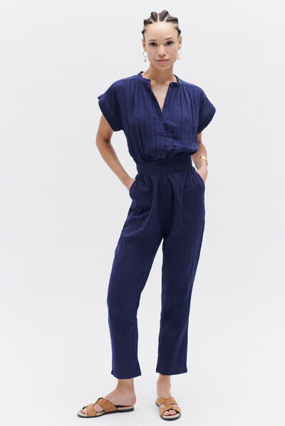combinaison scone bleu femme