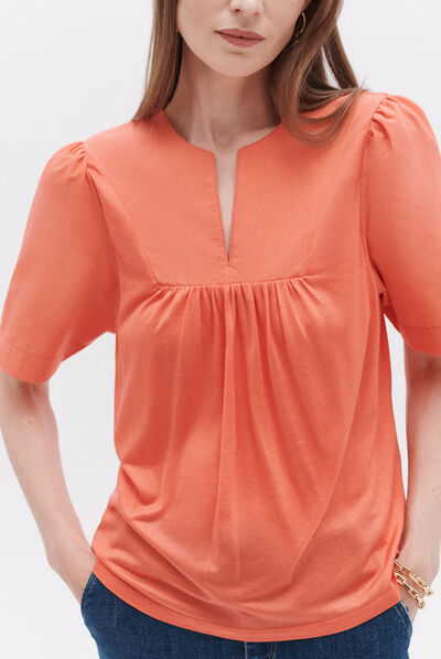 T-shirt tarya orange femme