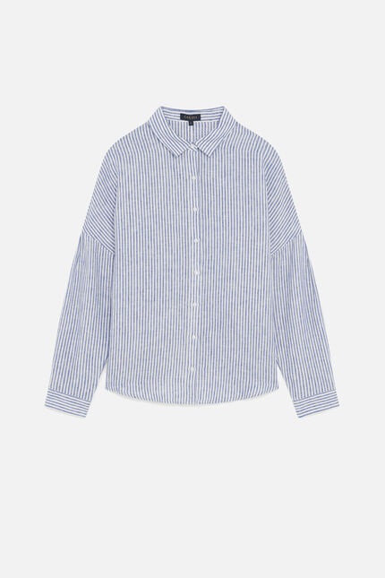 100% linnen Hemd Claude2 denim stone vrouw