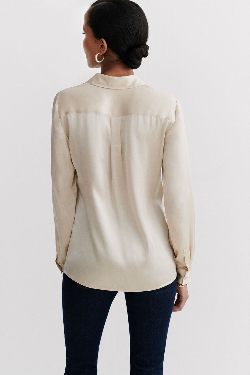 Camicia jeanne b 100% seta sabbia donna