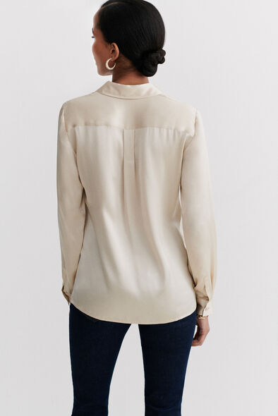 Camicia jeanne b 100% seta sabbia donna