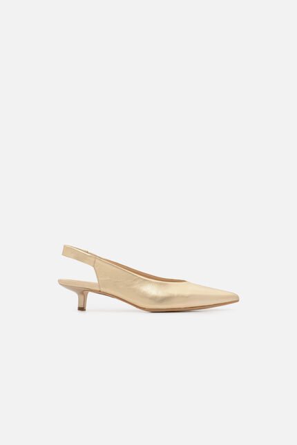 Sandalias Escarpi2 de cuero natural color oro mujer