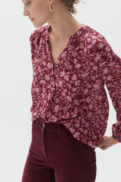 chemisier maelle rose cerise femme