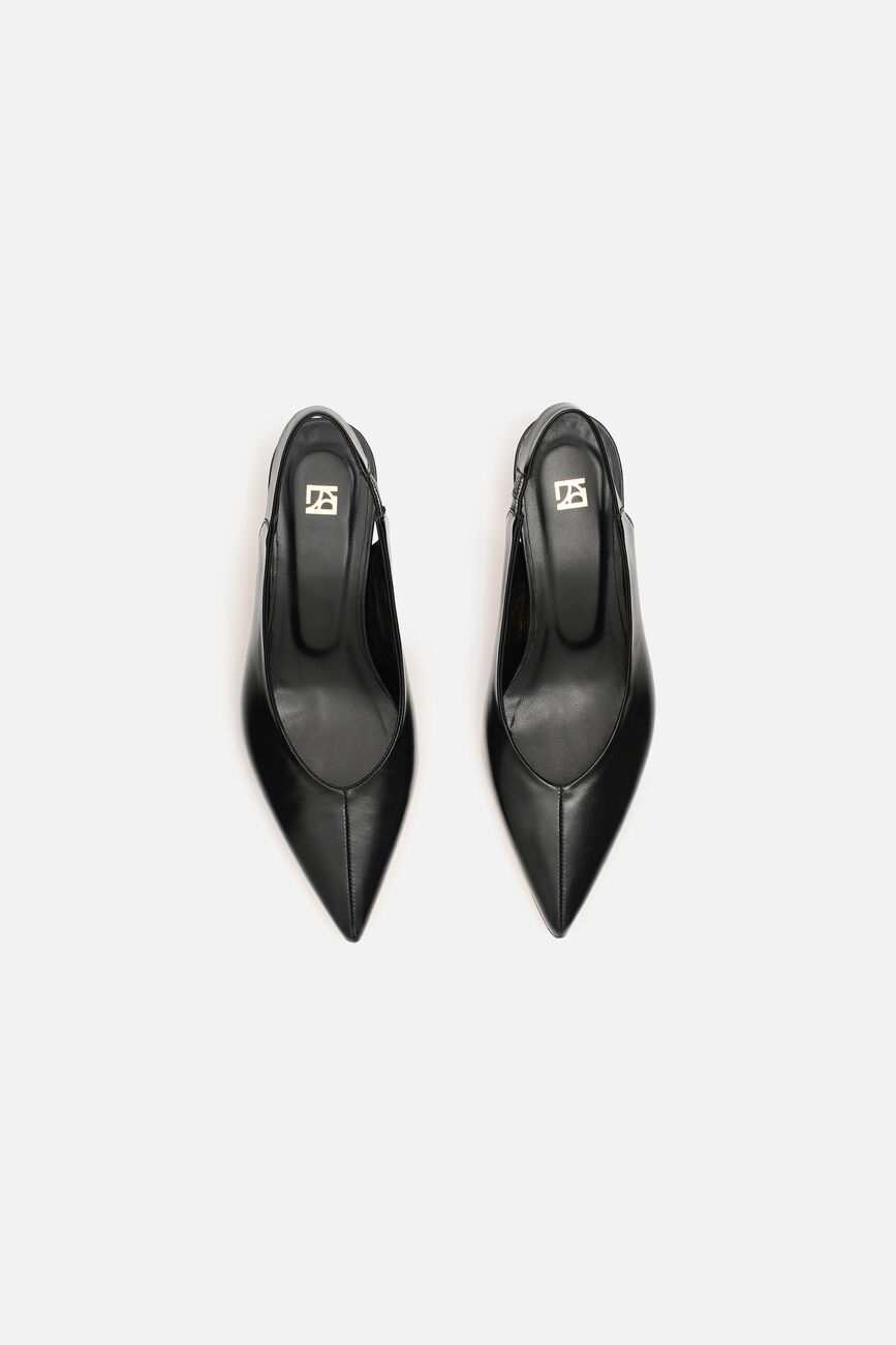 Sandales Escarpi en cuir naturel noir femme