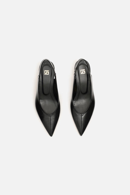 Sandalias Escarpi de cuero natural negro mujer