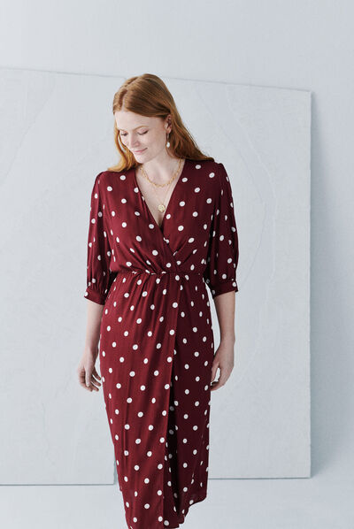 Robe rayan bordeaux femme