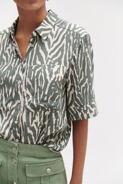 Camicia Zuma zebrata verde cachi donna