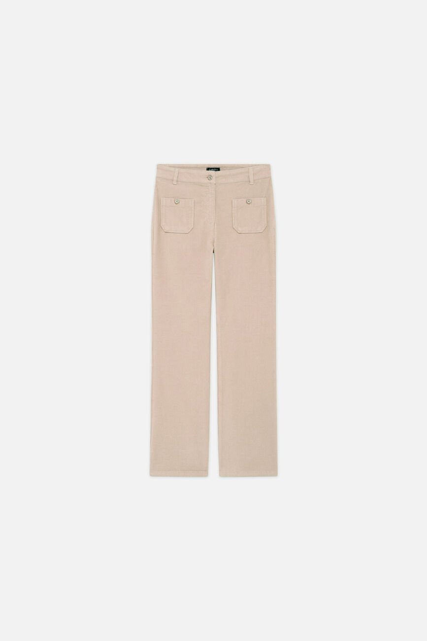 Pantalon pelley beige femme