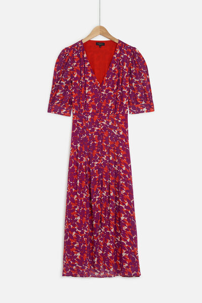 Robe victoria en crêpe de viscose rouge femme
