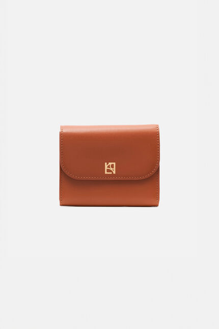 Porte-cartes sully en cuir naturel camel femme