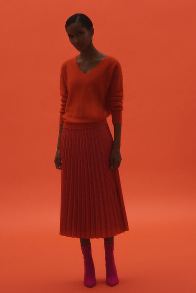 jupe amelia orange femme