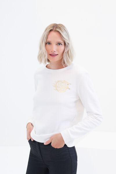 Sweat Ines ivoire femme