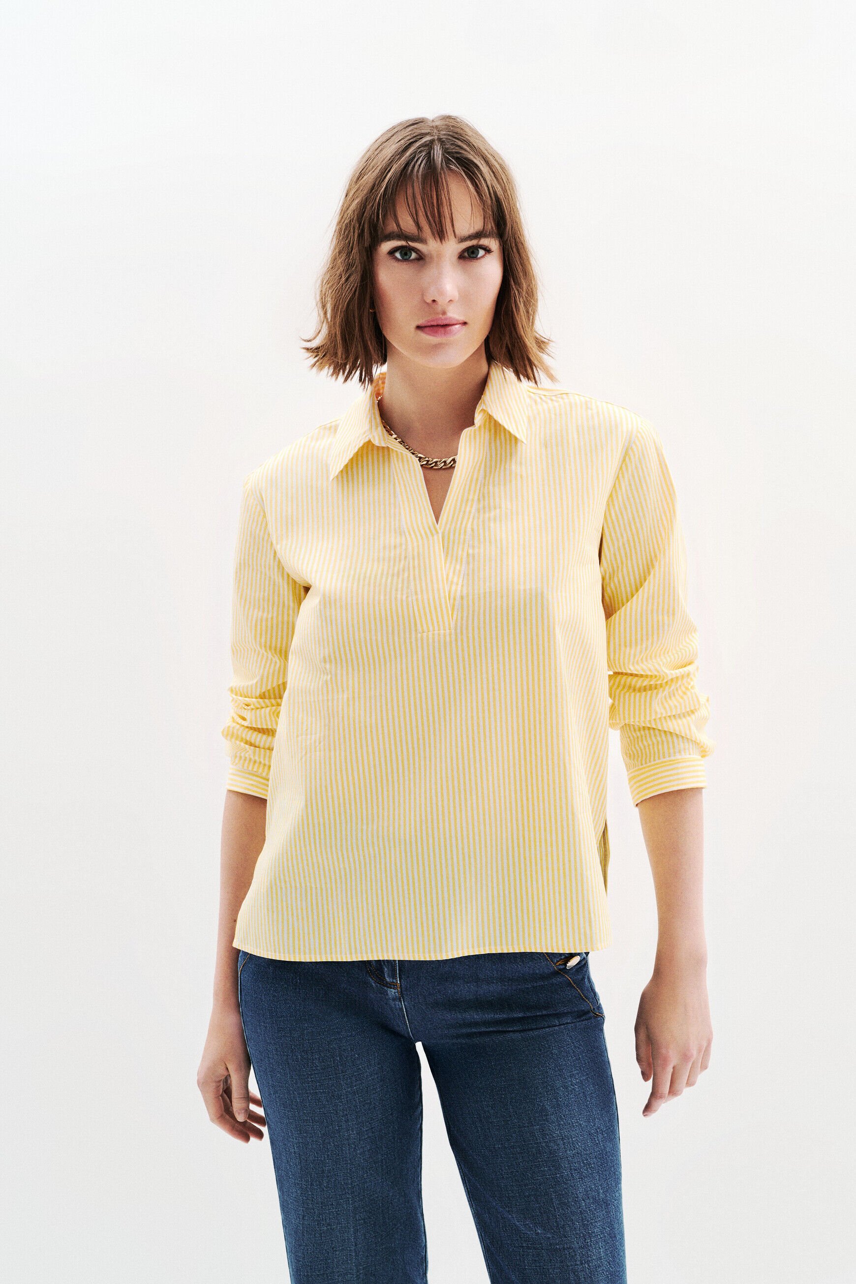 Blouse Camille jaune citron femme