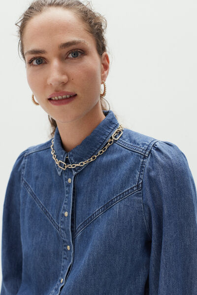 chemisier norra denim stone femme