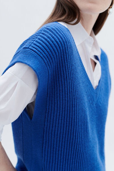 Pull mcurt bleu electrique femme