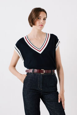 Pull marco2 bleu marine femme