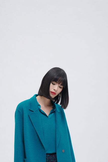 Manteau ginger bleu turquoise femme