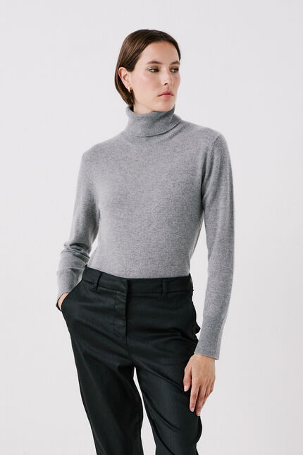 Pullover dylan b 100% Kaschmir hellgrau damen