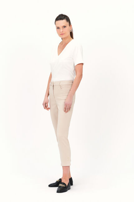 Pantalon pasoni beige femme