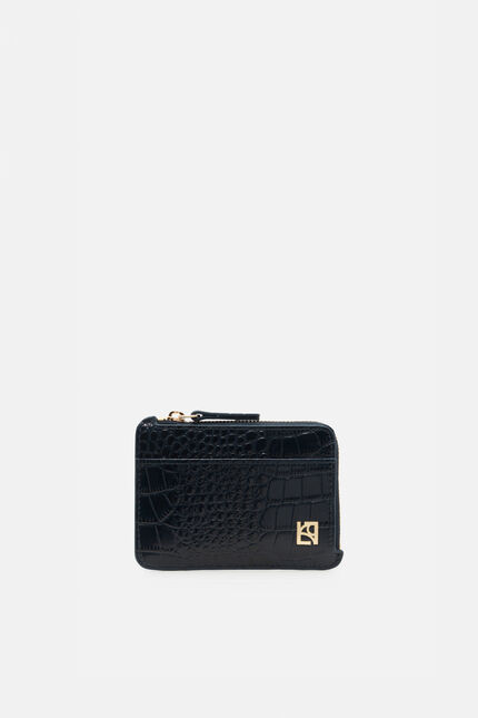 Porte-cartes stanley3 en cuir naturel bleu fonce femme