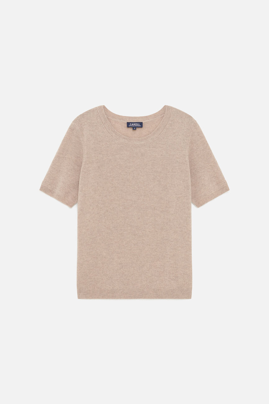 Pull Mcaro 100% cachemire marron clair femme