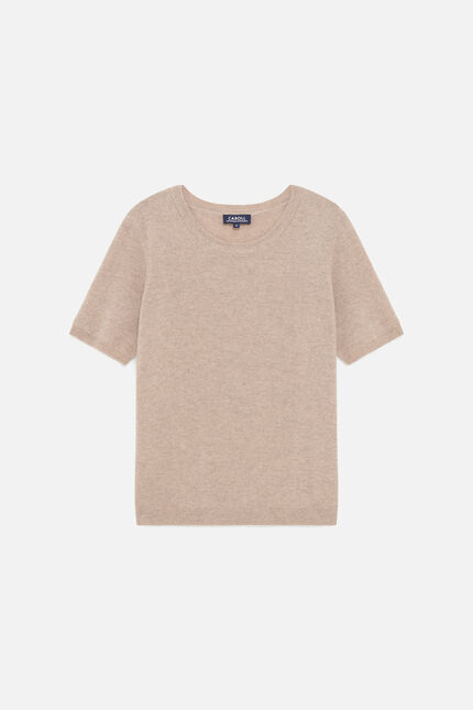 Pull Mcaro 100% cachemire marron clair femme