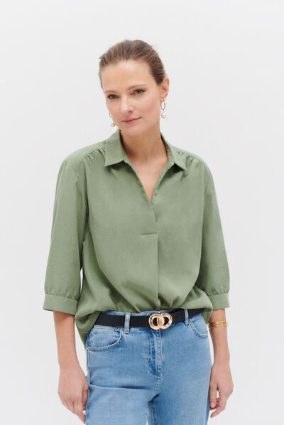 Blusa Botha verde cachi donna