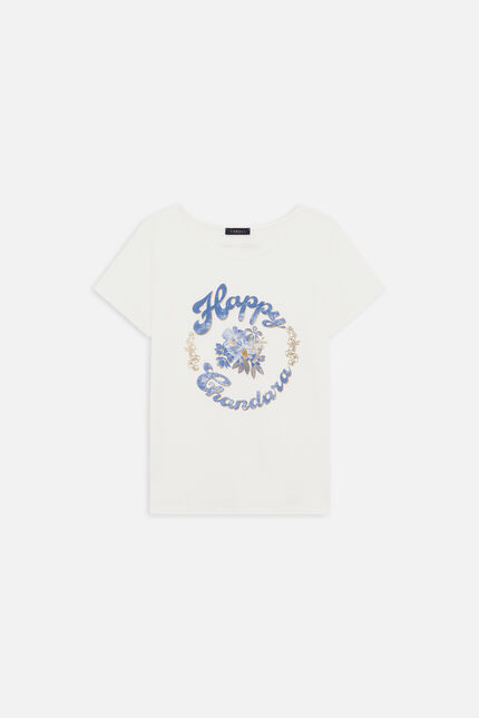 T-shirt Toutes à l'école Taxime Happy naturfarben damen