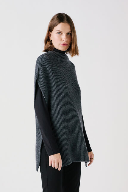 poncho halba gris oscuro mujer