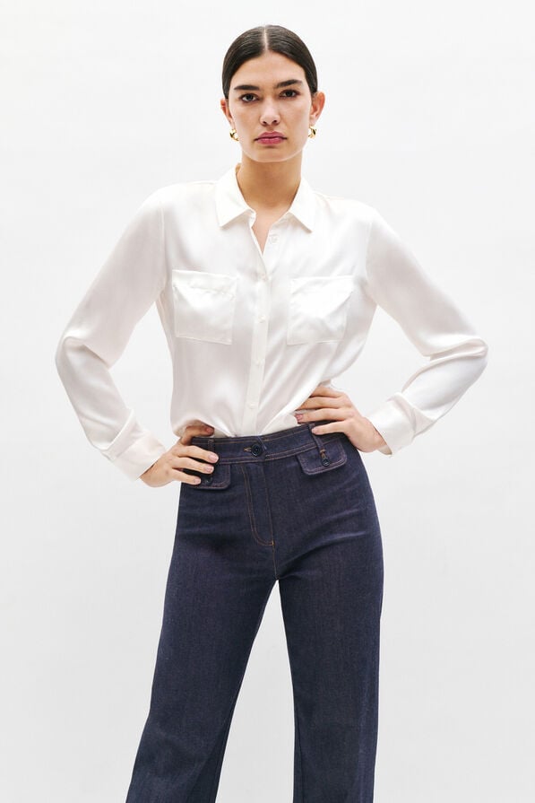 vaquero teano acampanado denim doble piedra mujer Vaquero Teano acampanado denim doble piedra mujer