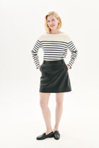 Jarmy skirt in natural leather black woman