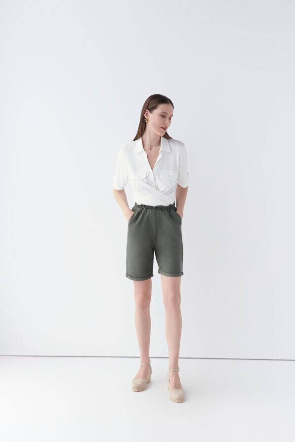 Short seracruz vert kaki femme