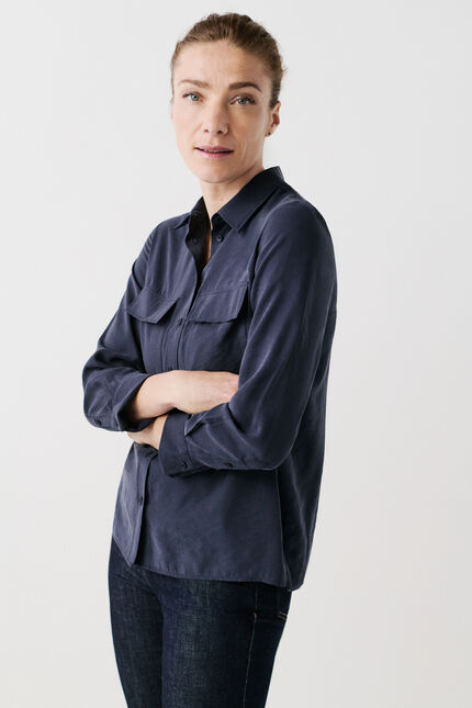 Chemise calyson bleu marine femme