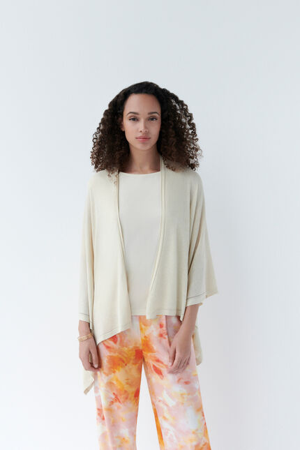 Poncho astrid marfil mujer
