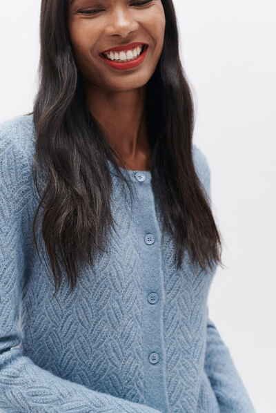 Gilet mash bleu ciel femme