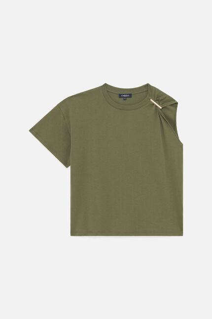 T-shirt Tlouane vert kaki femme
