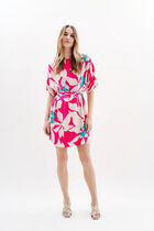 Rscarf dress fuchsia pink woman