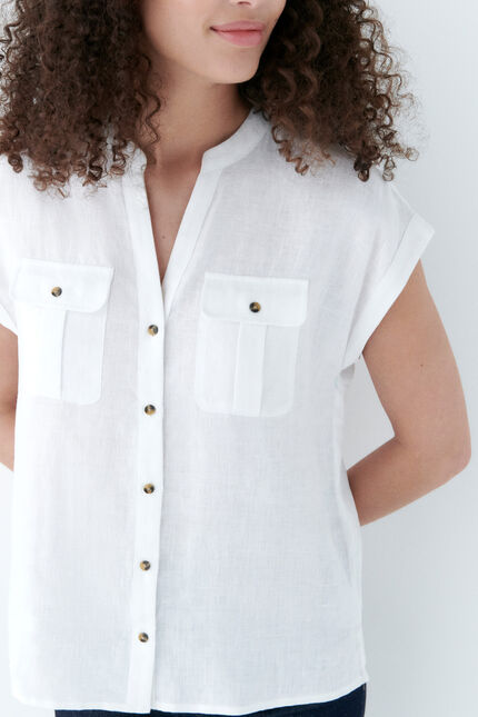 Camicia Gina 100% lino bianco donna