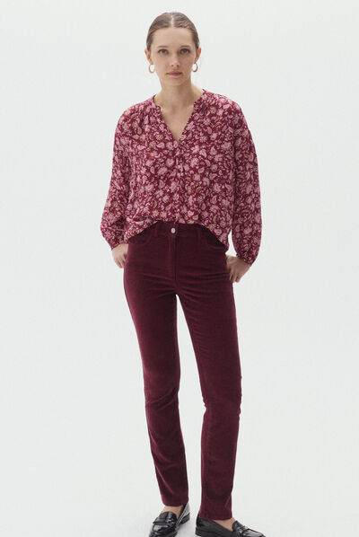chemisier maelle rose cerise femme